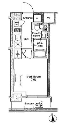 プラウドフラット南品川　502号室　間取り
