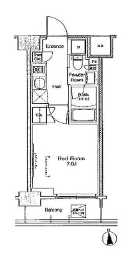 プラウドフラット南品川　504号室　間取り