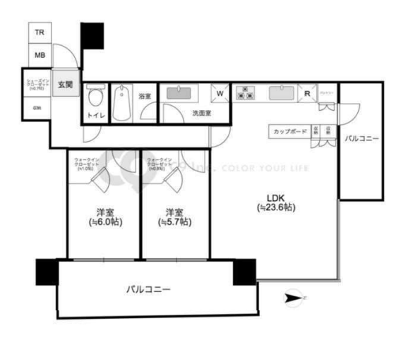 パークタワー晴海　20F号室　間取り