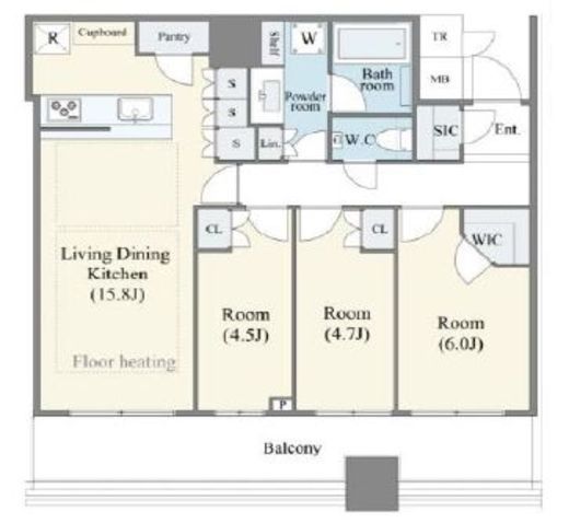パークタワー晴海　2115号室　間取り