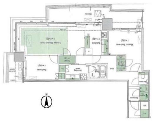 パークタワー晴海　23F1号室　間取り
