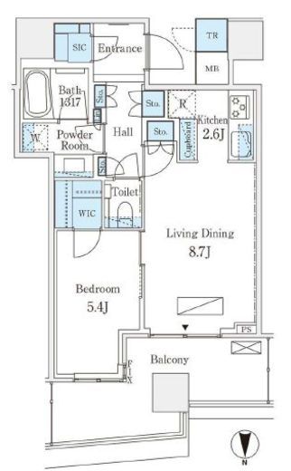 パークタワー晴海　4514号室　間取り