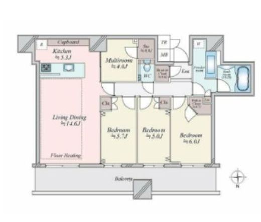 パークタワー晴海　615号室　間取り