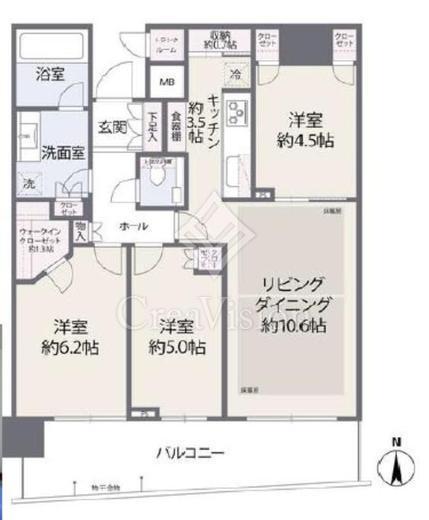パークタワー晴海　26F7号室　間取り