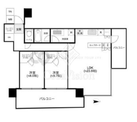 パークタワー晴海　20F3号室　間取り