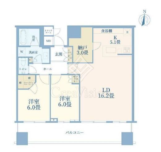 パークタワー晴海　2305号室　間取り