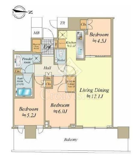 パークタワー晴海　42F4号室　間取り