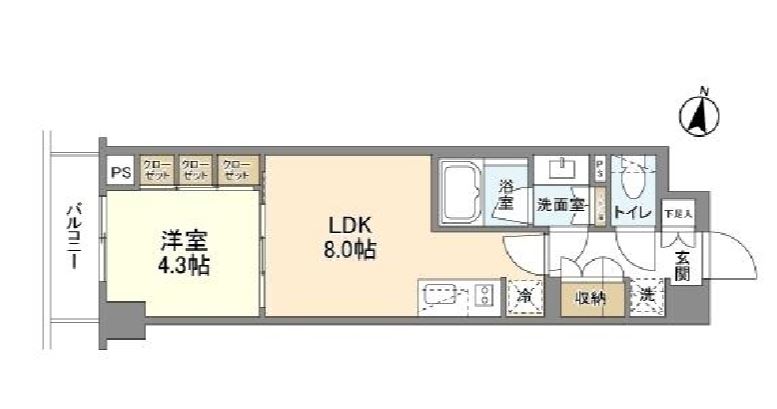 ザ・パークハビオ柿の木坂　112号室　間取り
