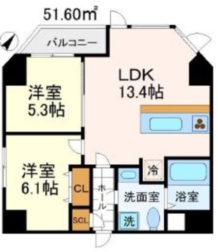 麻布Tino　401号室　間取り