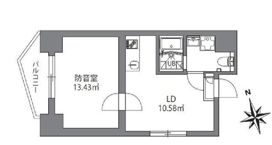 アズミュージック新宿御苑（旧：リヨンドール新宿御苑）　301号室　間取り