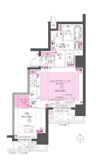 ZOOM東神田　1103号室　間取り