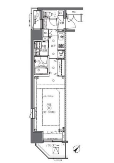 ZOOM日本橋馬喰町　401号室　間取り