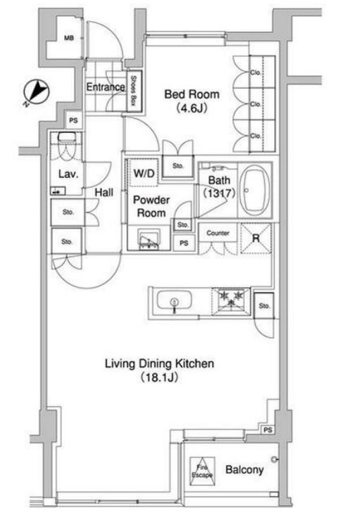 代官山BLESS　405号室　間取り