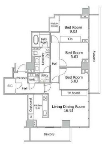 ブランズ六番町　6F1号室　間取り