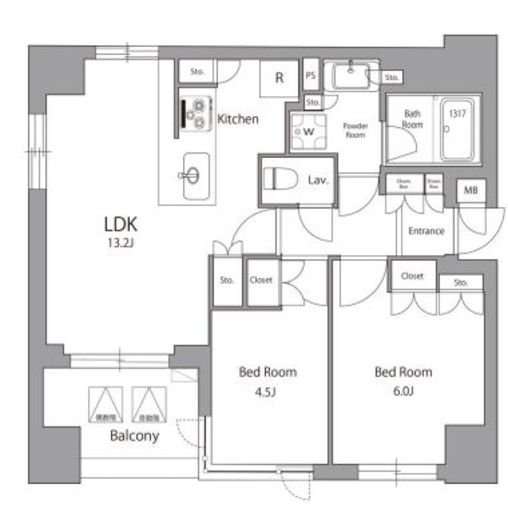 オーパスレジデンス日本橋水天宮　401号室　間取り