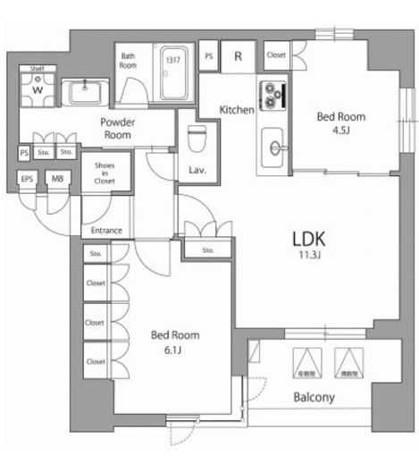 オーパスレジデンス日本橋水天宮　902号室　間取り