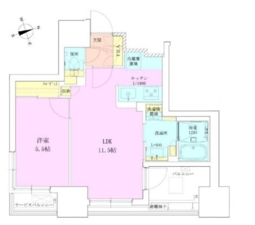 RBM築地レジデンス　1201号室　間取り