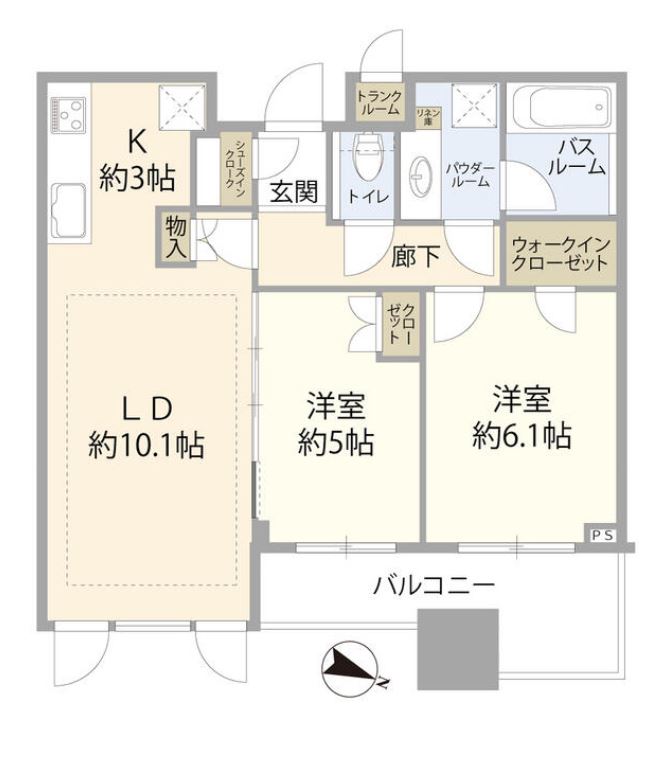シティタワー大井町　16F号室　間取り