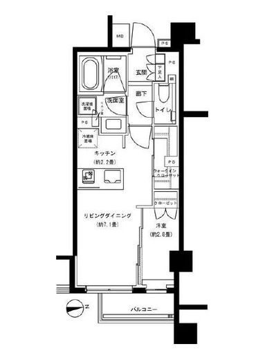 ブラントン神楽坂　403号室　間取り