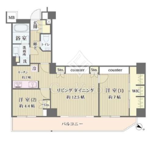 IBIS市ヶ谷 (アイビス市ヶ谷)　402号室　間取り