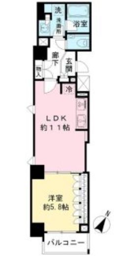 IBIS市ヶ谷 (アイビス市ヶ谷)　504号室　間取り