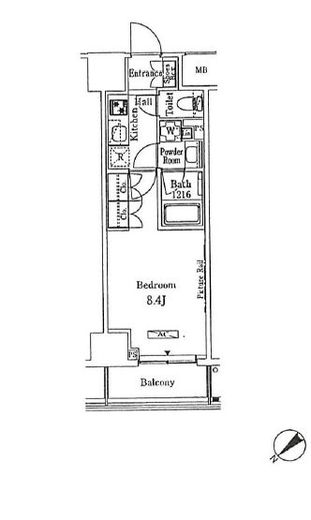 ルビア赤坂　1007号室　間取り