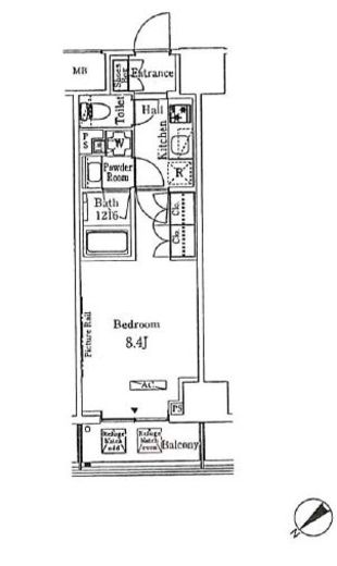 ルビア赤坂　906号室　間取り