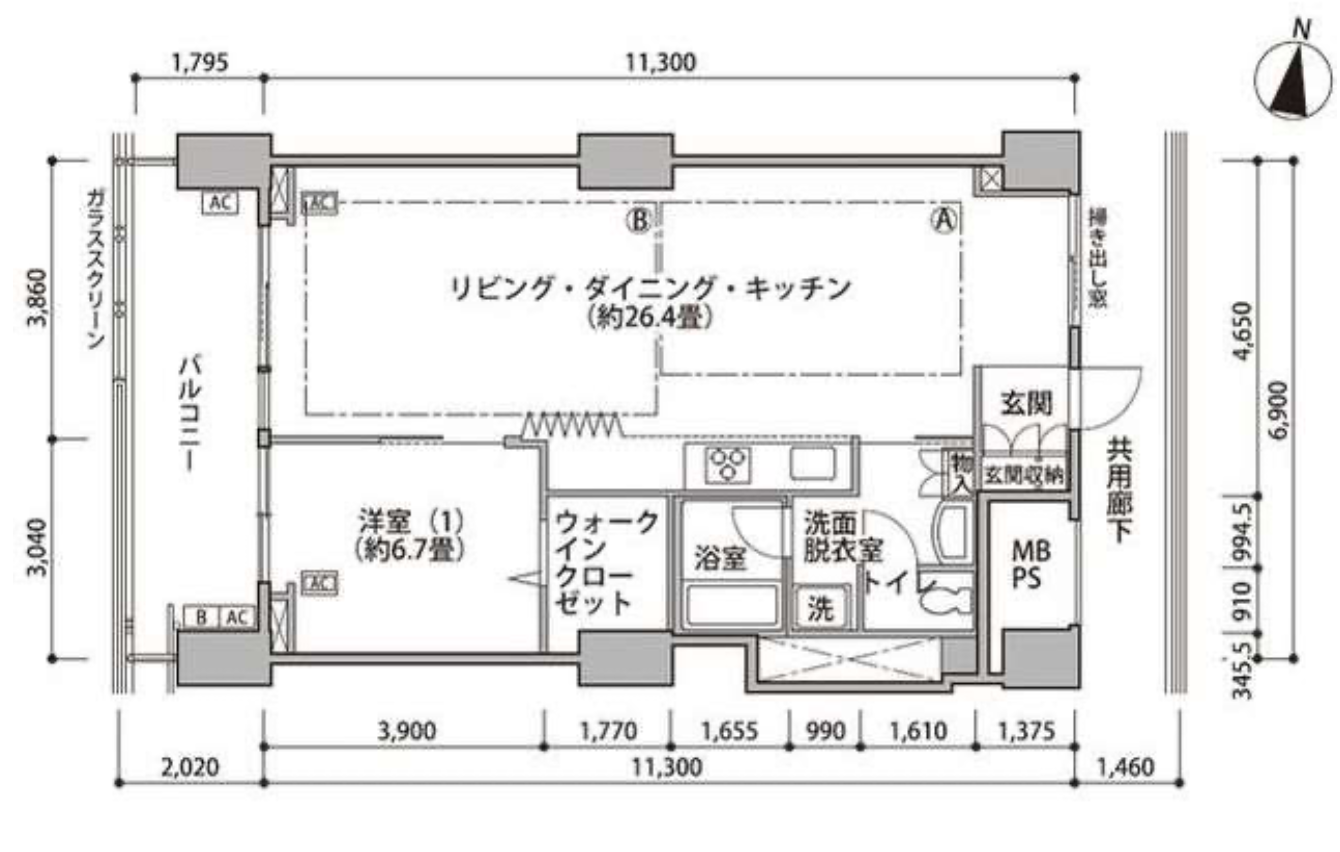 東雲キャナルコートCODAN 16号棟1102号室 間取り