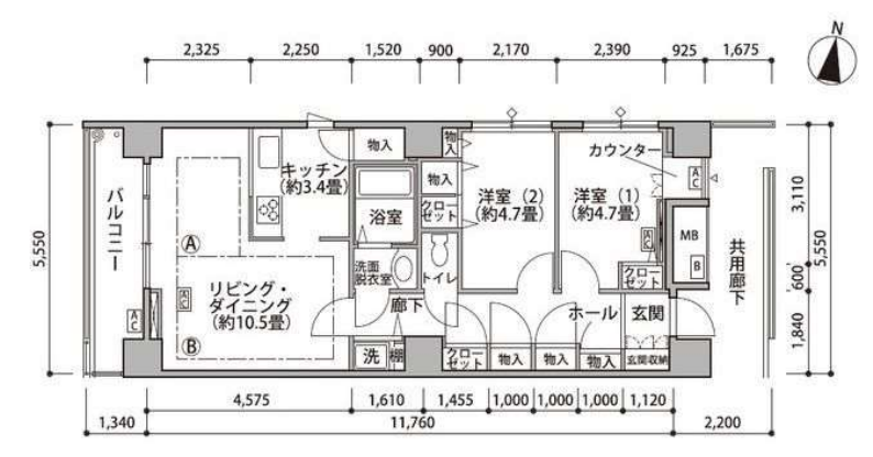 東雲キャナルコートCODAN　18号棟401号室　間取り