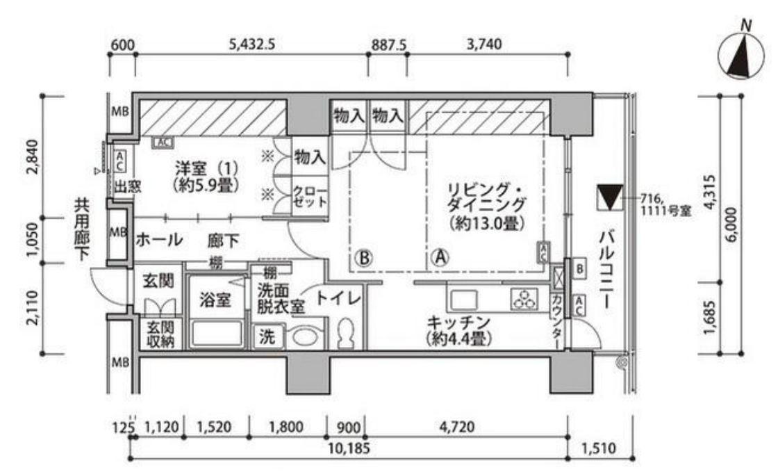 東雲キャナルコートCODAN　18号棟1111号室　間取り