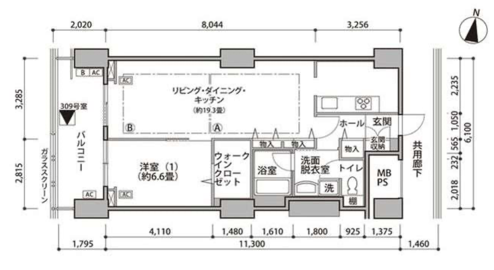 東雲キャナルコートCODAN　16号棟309号室　間取り