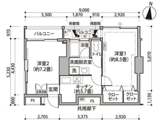 東雲キャナルコートCODAN　11号棟716号室　間取り
