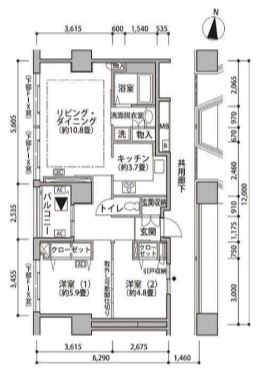 東雲キャナルコートCODAN　19号棟604号室　間取り