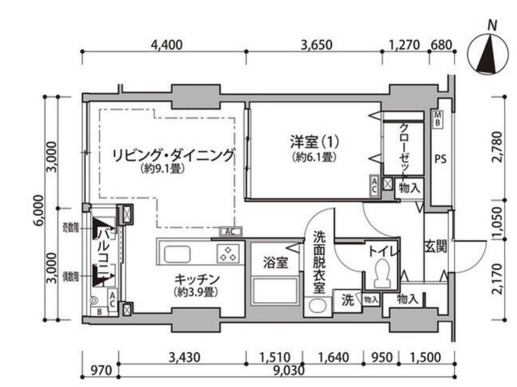 東雲キャナルコートCODAN　12号棟1105号室　間取り