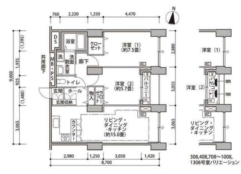 東雲キャナルコートCODAN　14号棟908号室　間取り