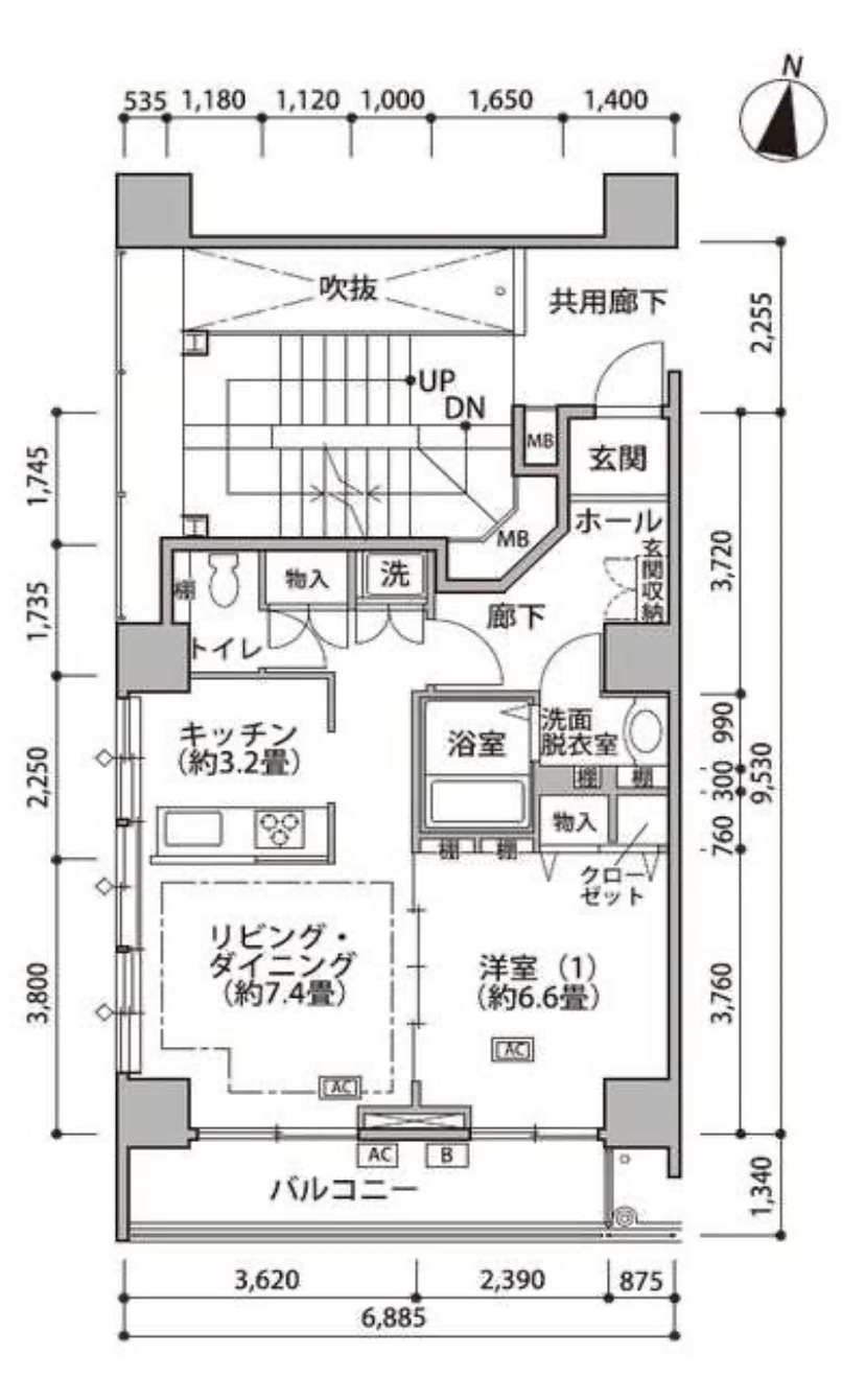 東雲キャナルコートCODAN　18号棟730号室　間取り