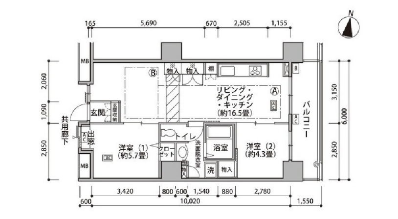 東雲キャナルコートCODAN　18号棟522号室　間取り