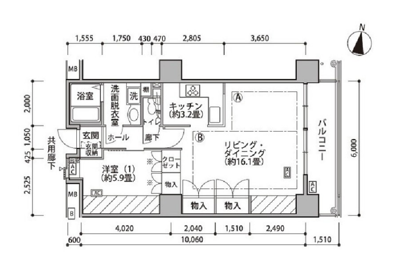 東雲キャナルコートCODAN　18号棟1016号室　間取り