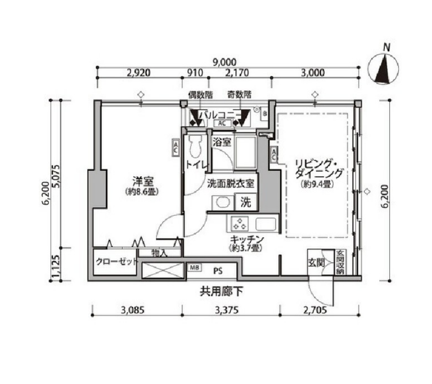 東雲キャナルコートCODAN　11号棟316号室　間取り