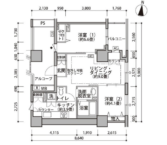 東雲キャナルコートCODAN　19号棟807号室　間取り