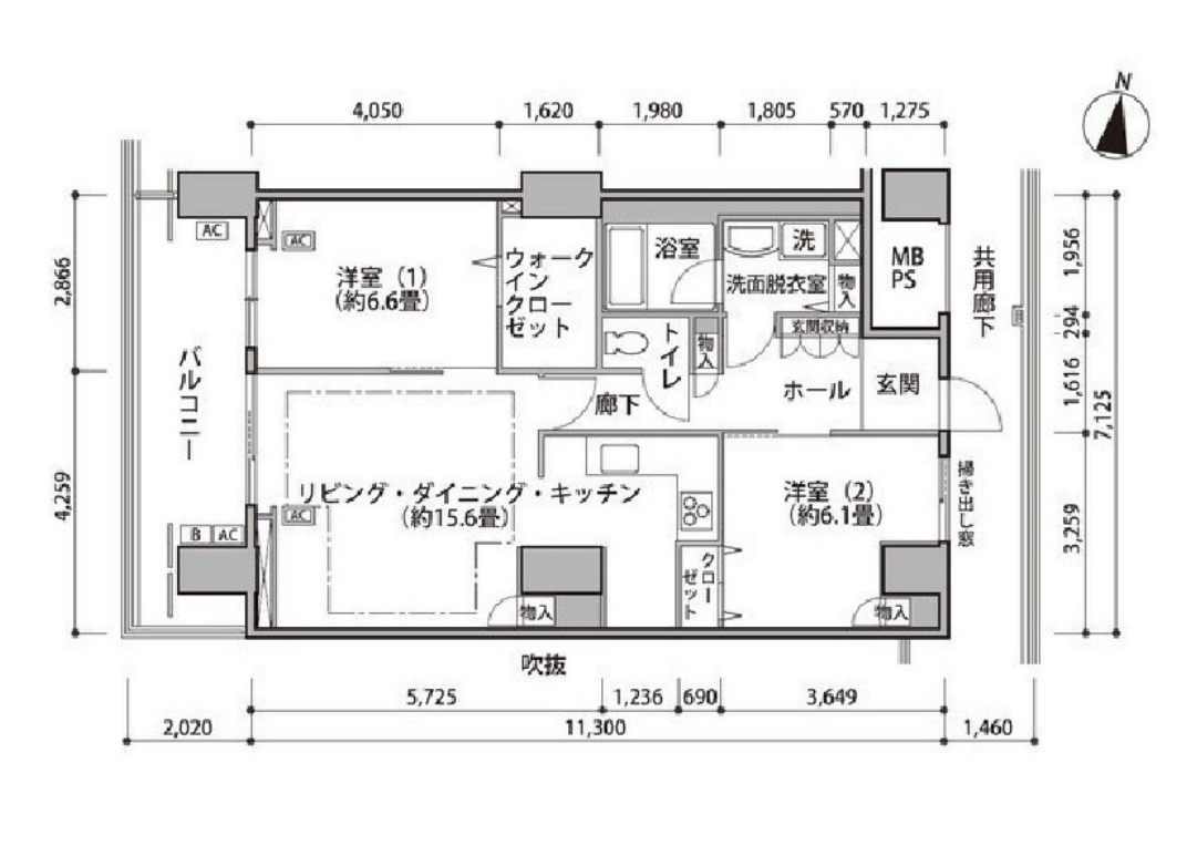 東雲キャナルコートCODAN　16号棟1207号室　間取り
