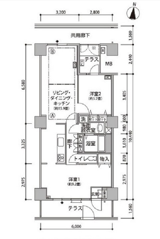 東雲キャナルコートCODAN　21号棟204号室　間取り