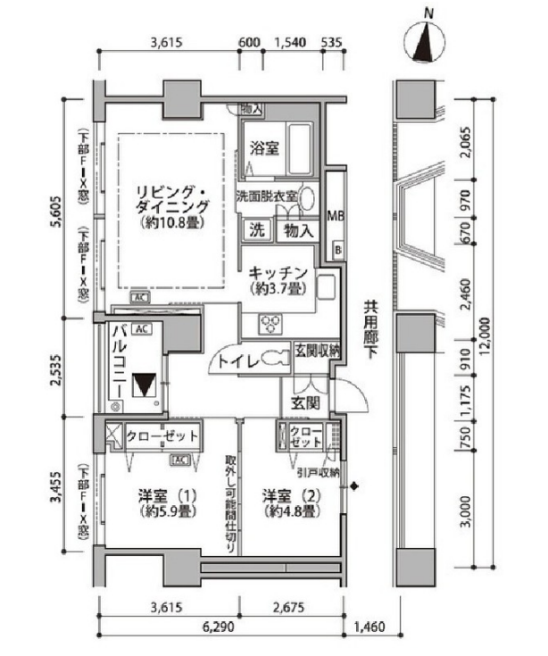 東雲キャナルコートCODAN　19号棟504号室　間取り