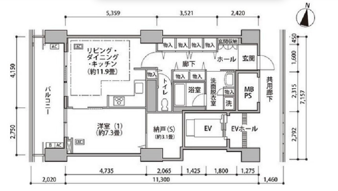 東雲キャナルコートCODAN　16号棟311号室　間取り