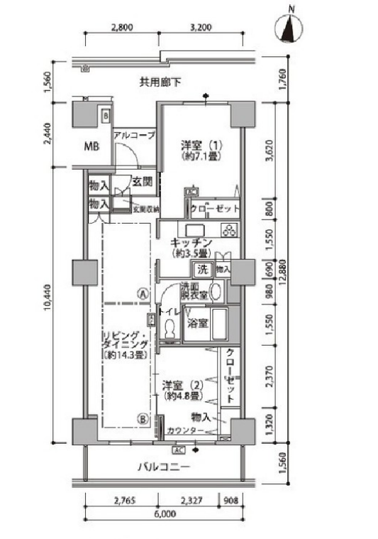 東雲キャナルコートCODAN 21号棟908号室 間取り