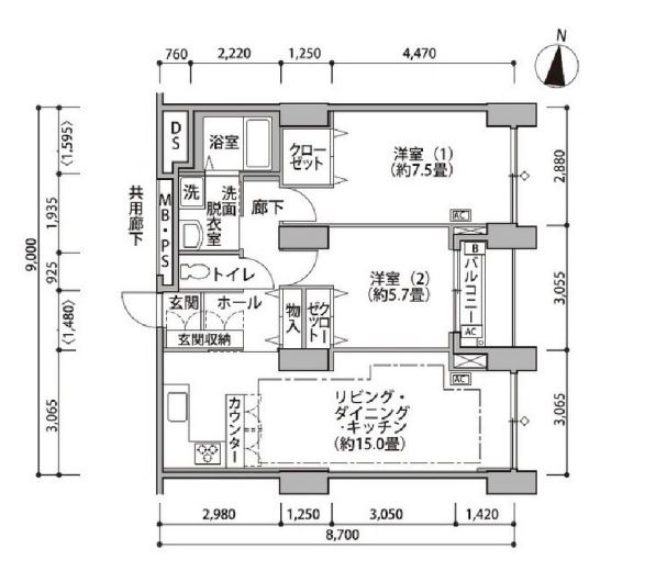 東雲キャナルコートCODAN　14号棟1008号室　間取り