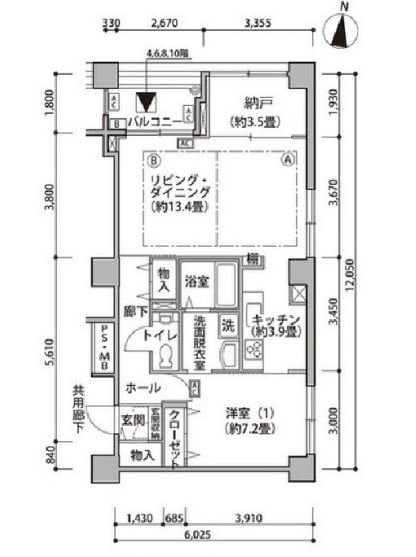 東雲キャナルコートCODAN　15号棟601号室　間取り