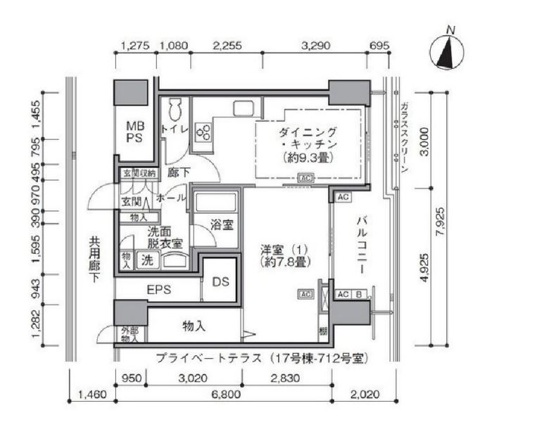 東雲キャナルコートCODAN　17号棟711号室　間取り