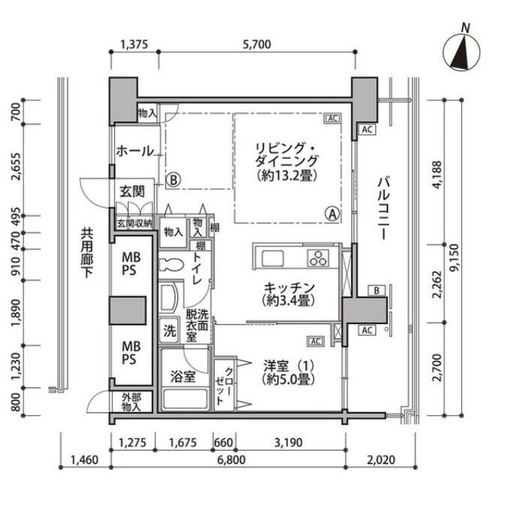 東雲キャナルコートCODAN　１７号棟1303号室　間取り
