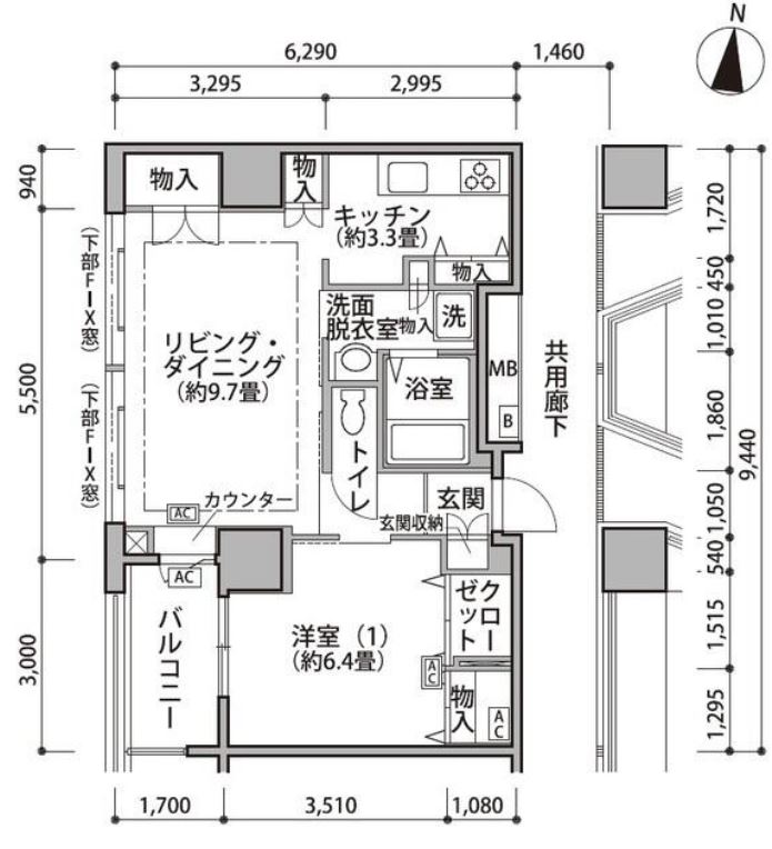 東雲キャナルコートCODAN　１９号棟1004号室　間取り